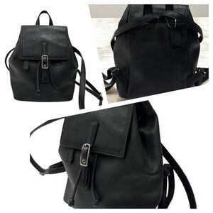Coach Vintage Hampton Legacy Smooth Black Leather Backpack #9858